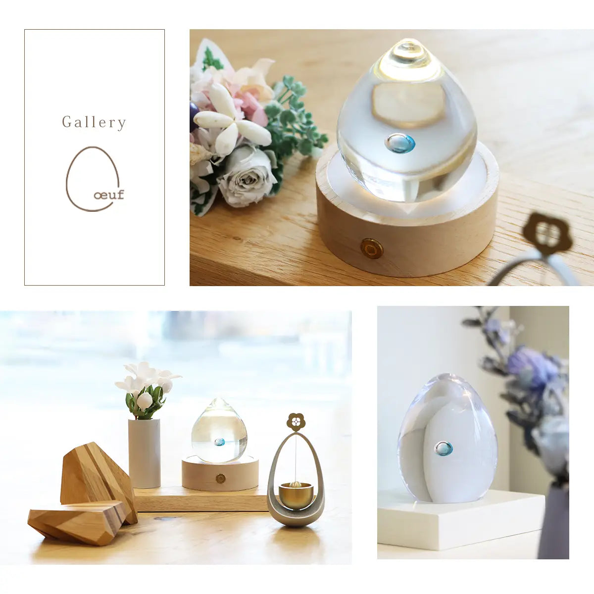 ガラス位牌「oeuf」いふきブルー　イメージギャラリー