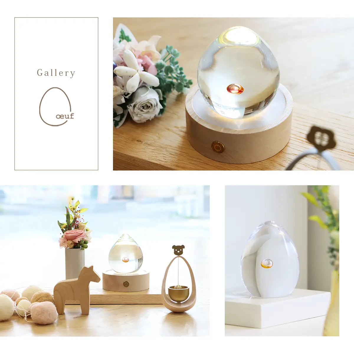 ガラス位牌「oeuf」いふきオレンジ　イメージギャラリー