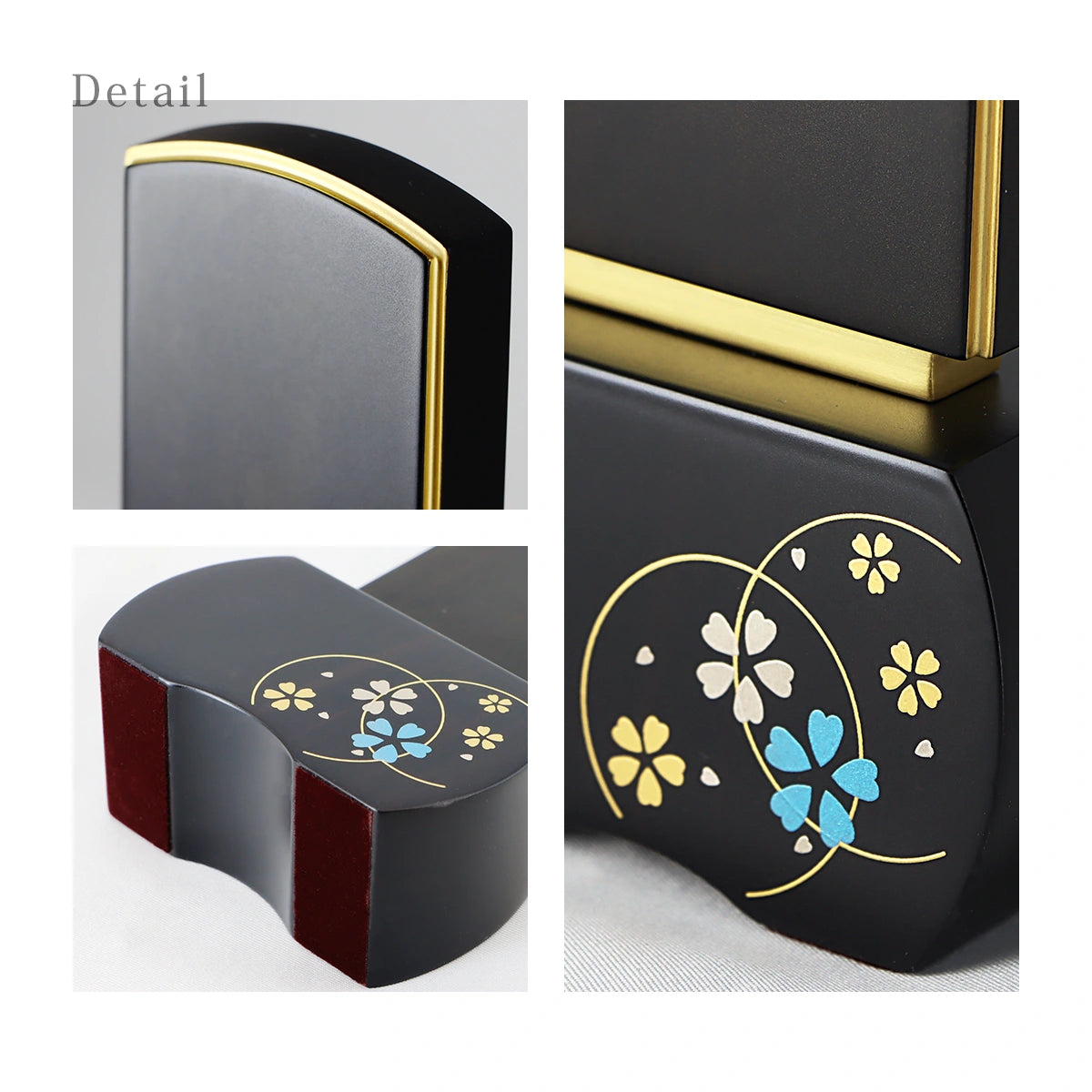 モダン位牌 優徳 心花 黒檀 ブルーの様々なアングル