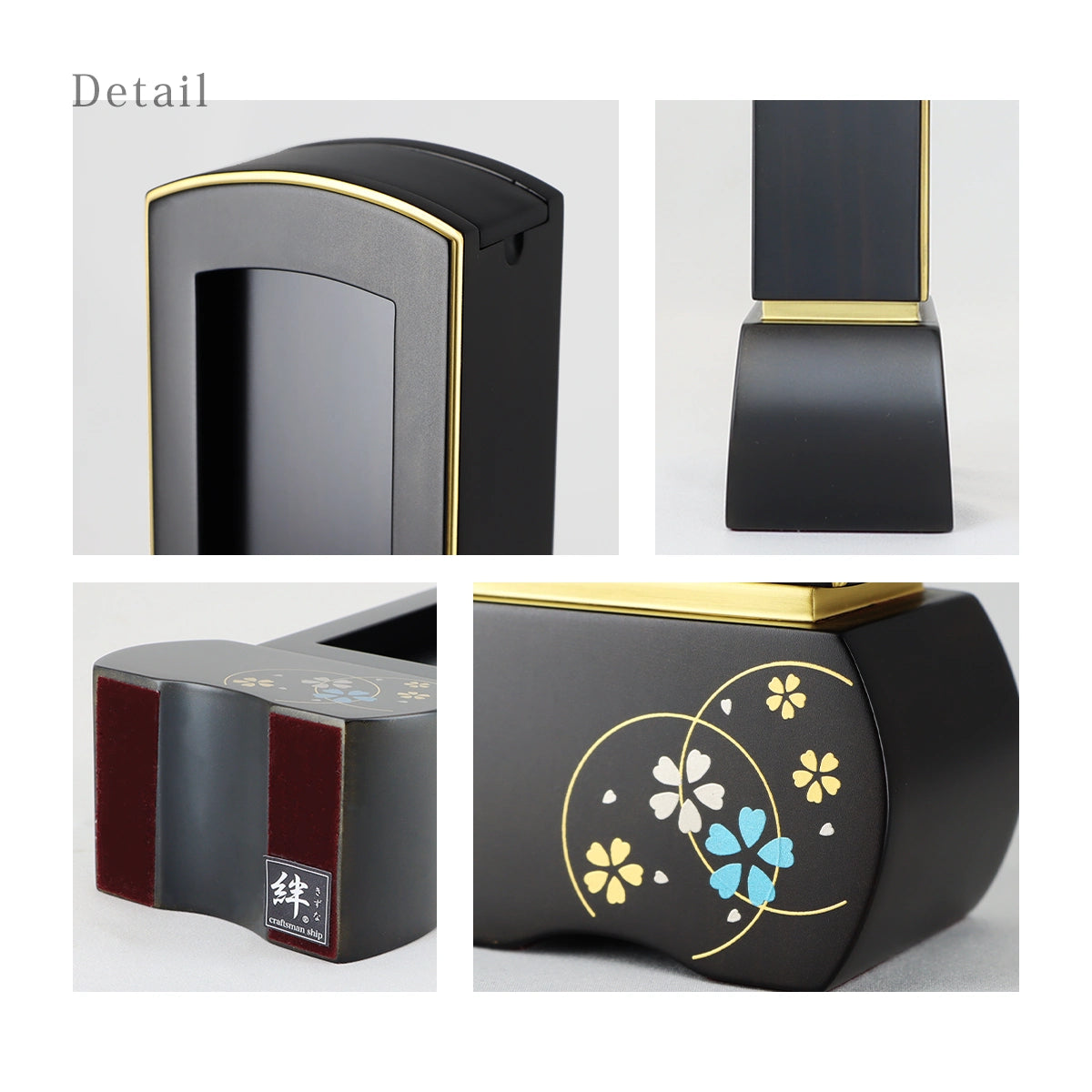 モダン回出位牌 優徳 心花 黒檀 ブルーの様々なアングル