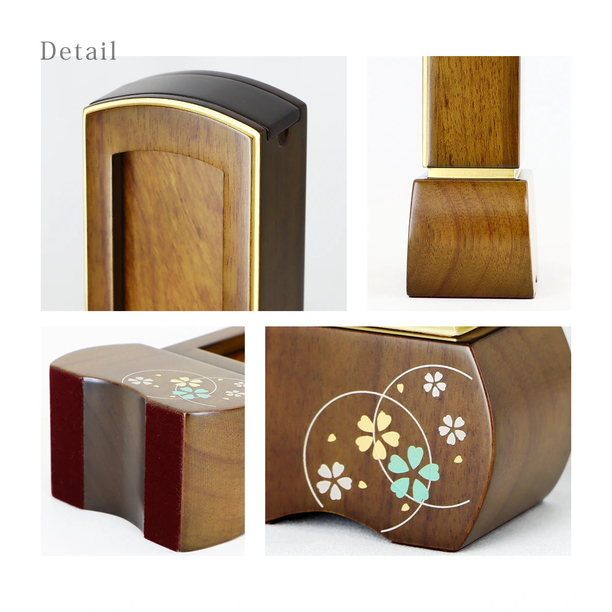 モダン回出位牌 優徳 心花 ダークグリーンの様々なアングル