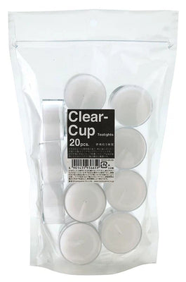 替えローソク 「クリアカップティーライト 20ヶ」 (袋入) ◆カメヤマローソク◆メイン画像01