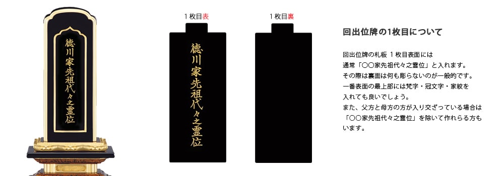 回出位牌の1枚目のレイアウトを教えてください。