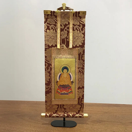 【アウトレット】吊り下げ型掛け軸　釈迦如来　50代 正面　フックあり