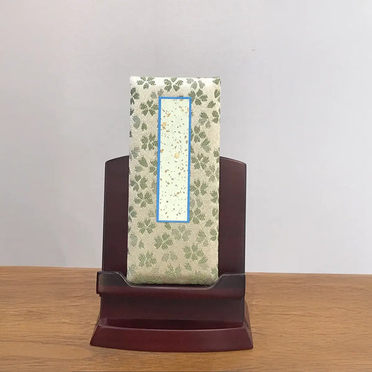 【アウトレット】過去帳　日和　鳥の子　グリーン 4寸　日付入り 正面