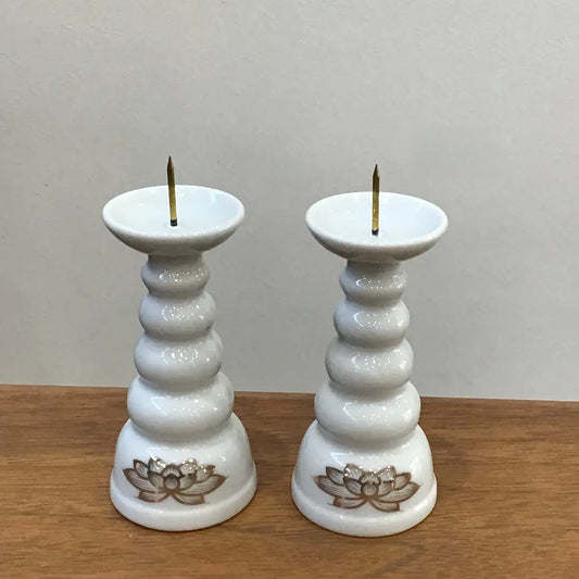 【アウトレット】灯立て　陶器製 正面