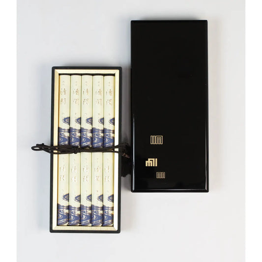 【アウトレット】玉初堂 沈水清閑 進物　短寸10把入塗箱　正面