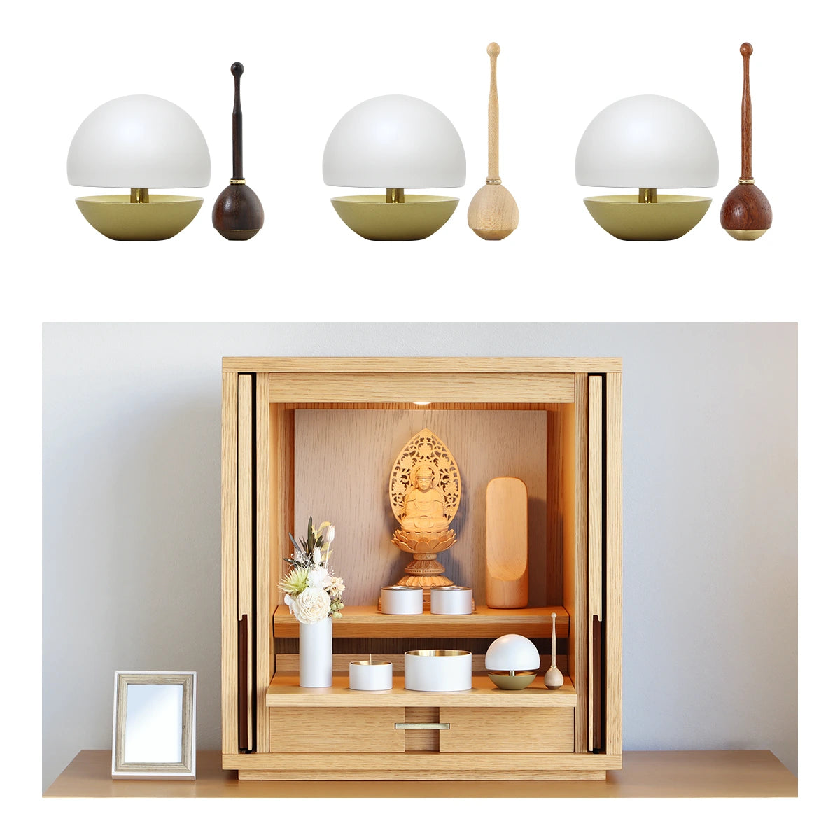 ゆりりんさん専用 たまゆらりんセット マットホワイト 1.8寸 | 仏具の通販 | インテリア