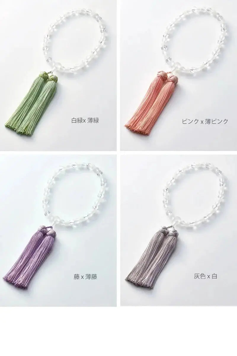 女性用略式念珠 ホワイトオニキスx霧水晶の商品画像5枚目